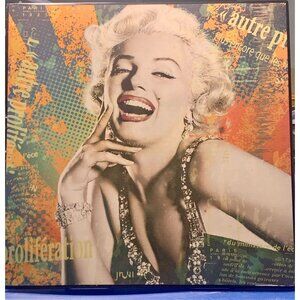 Marilyn Monroe Canvas Wall Art 12"x12" Vintage-Style Pop Art Design With Colorfu
